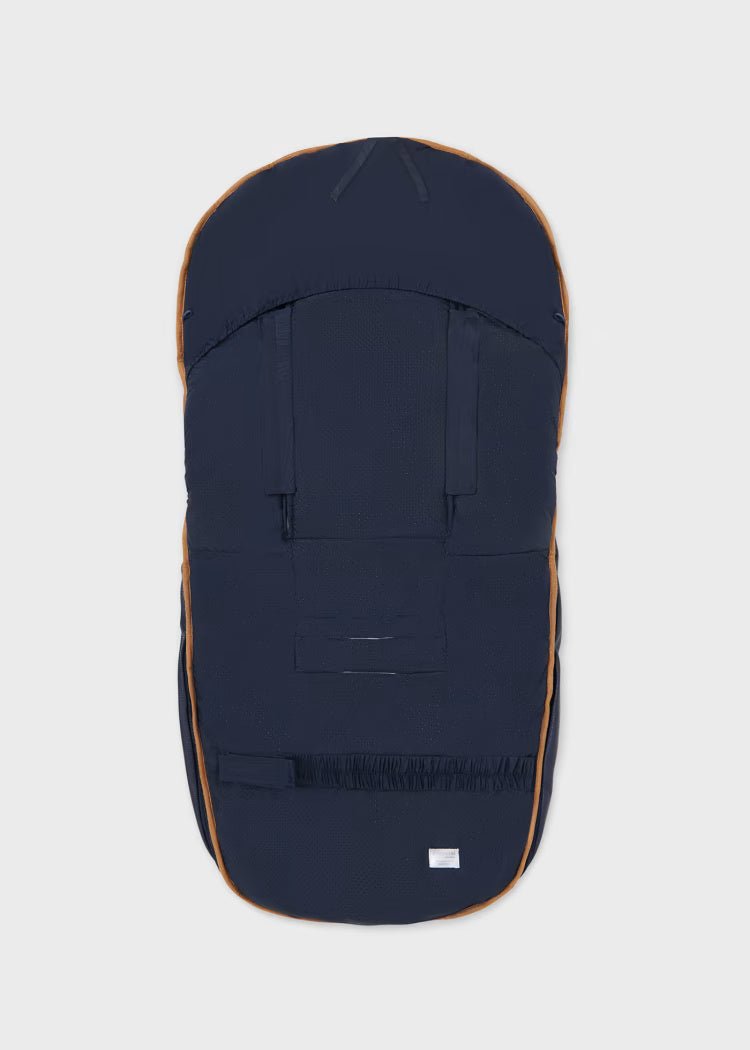 Sacco passeggino in similpelle e pellicciotto neonati Mayoral blu scuro - ErreGiModaBimbo