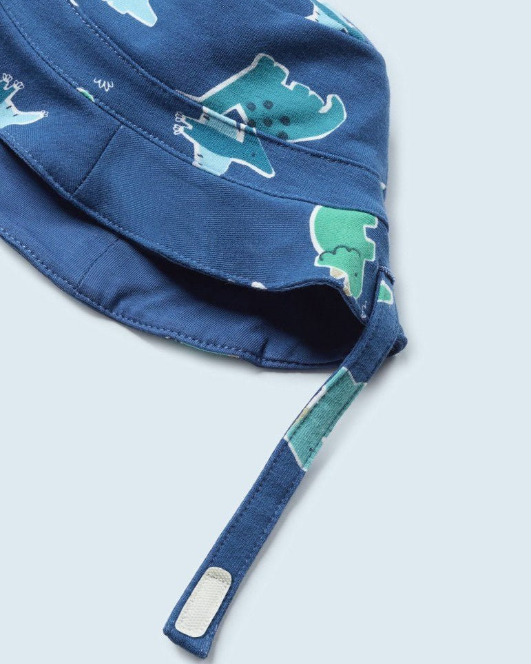 Salopette corta in cotone sostenibile con cappello neonato blu - ErreGiModaBimbo