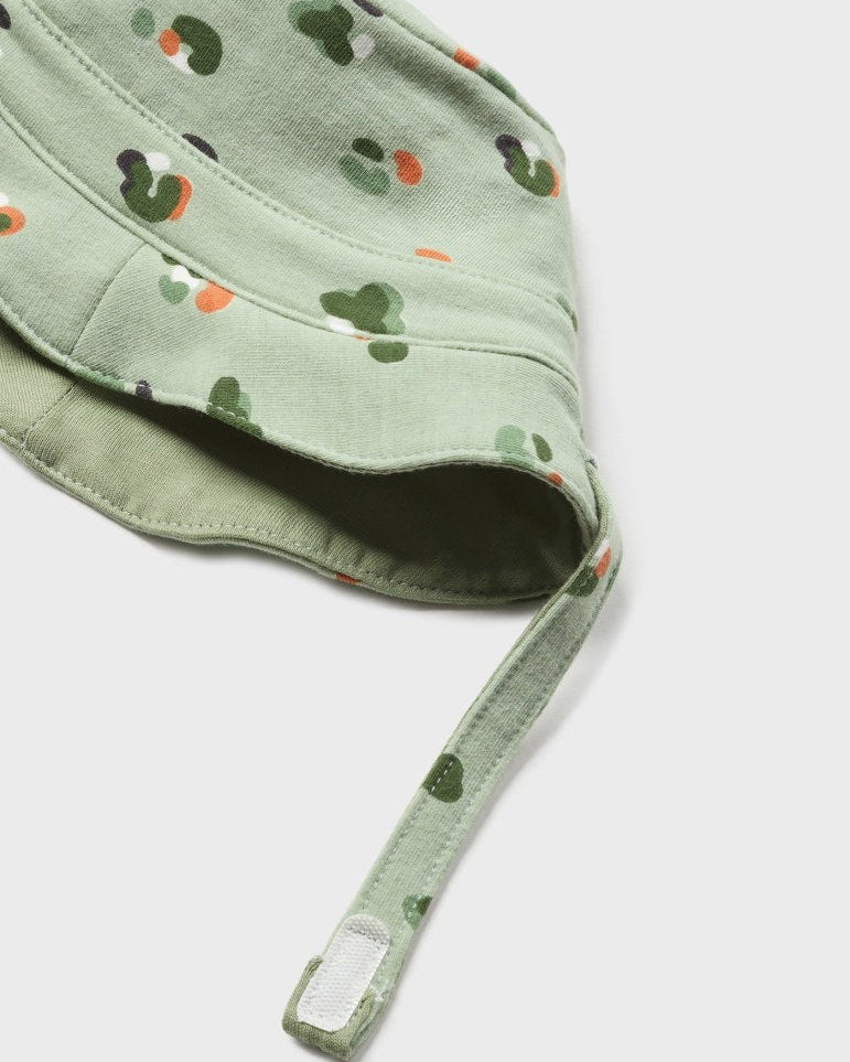 Salopette corta in cotone sostenibile con cappello neonato verde - ErreGiModaBimbo