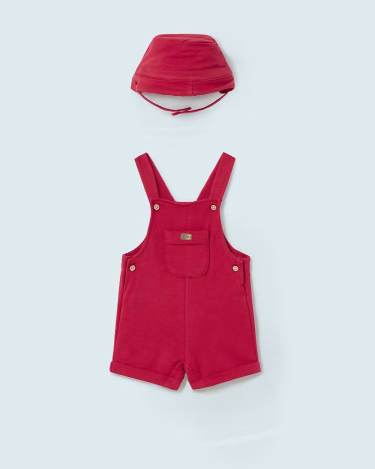 Salopette cotone con cappello neonato Mayoral Newborn rossa - ErreGiModaBimbo
