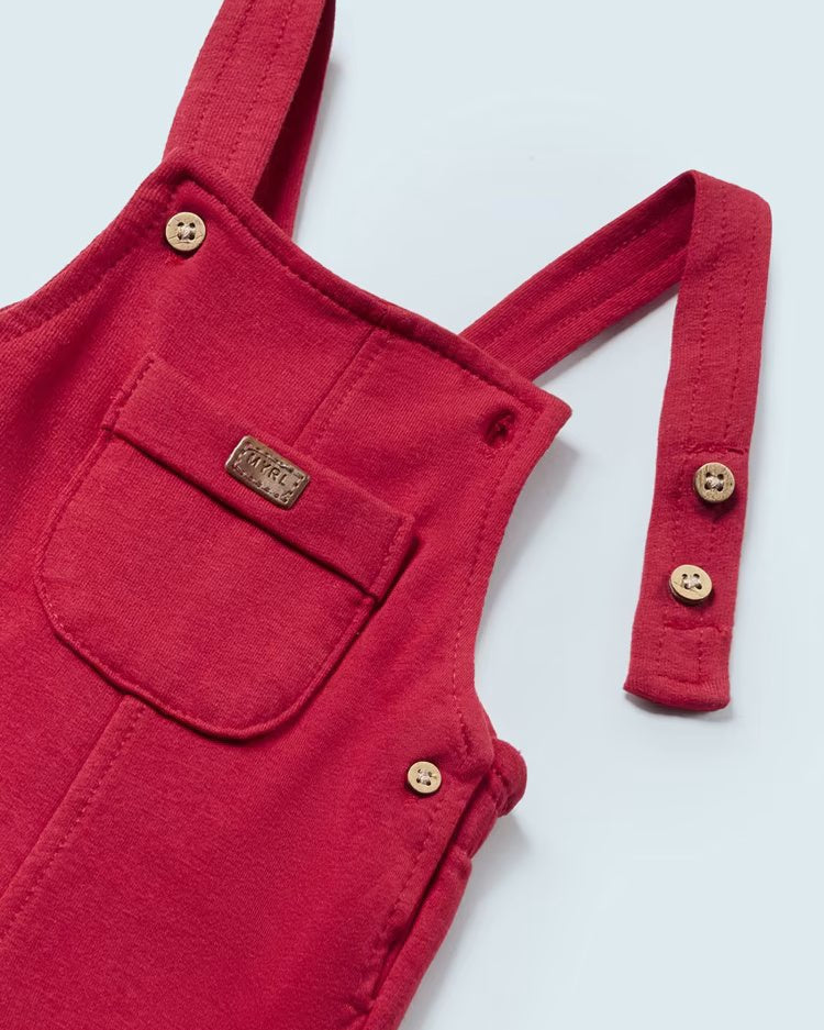 Salopette cotone con cappello neonato Mayoral Newborn rossa - ErreGiModaBimbo