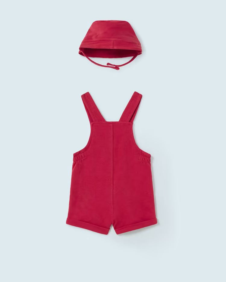 Salopette cotone con cappello neonato Mayoral Newborn rossa - ErreGiModaBimbo