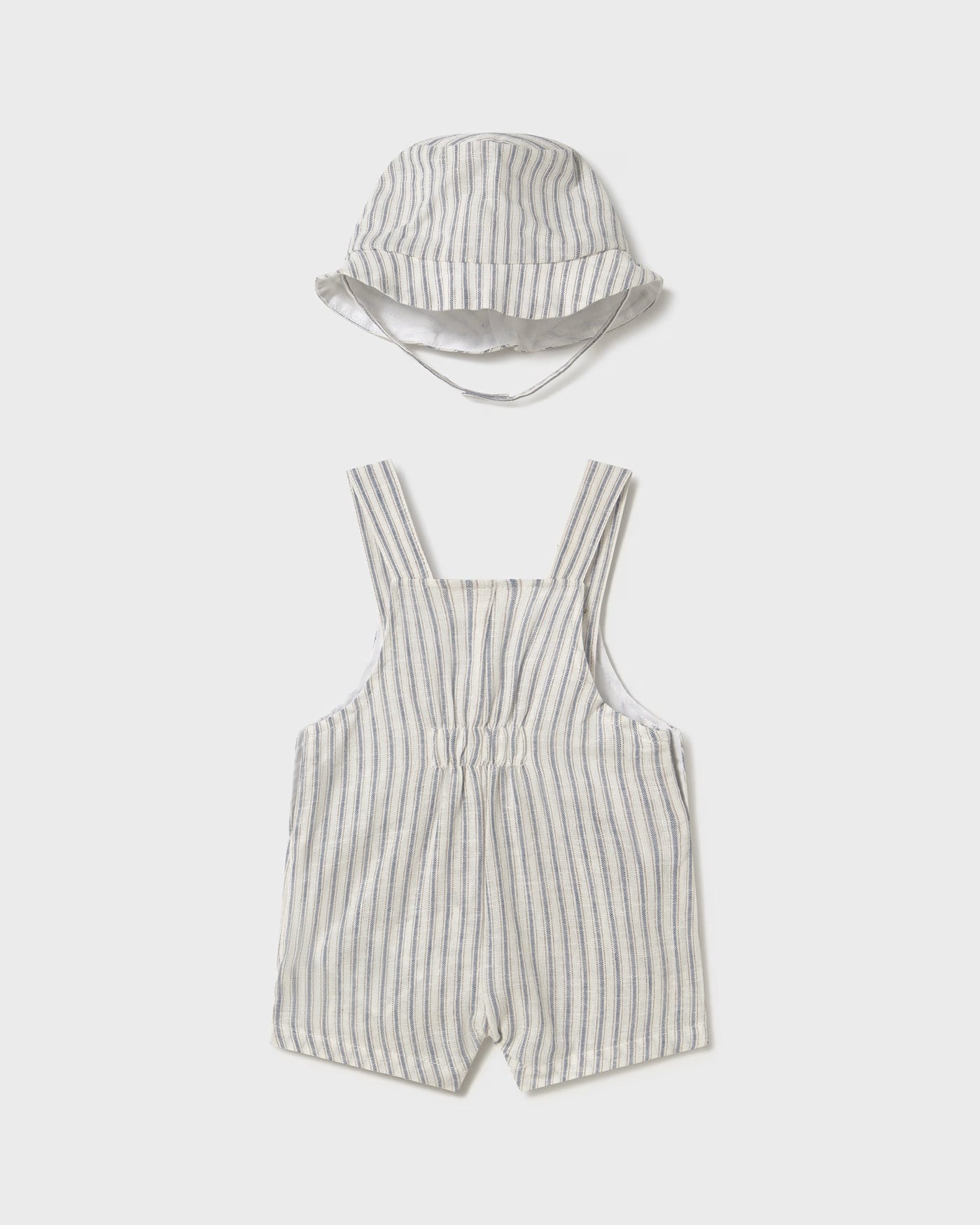 Salopette misto lino con cappello neonato Mayoral Newborn righe Mayoral Panna