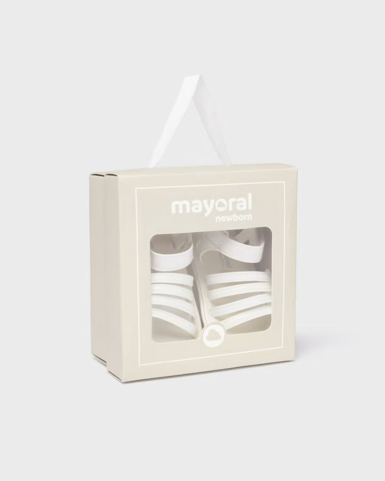 Sandali ragnetto con fibbia neonata Mayoral Newborn bianco - ErreGiModaBimbo