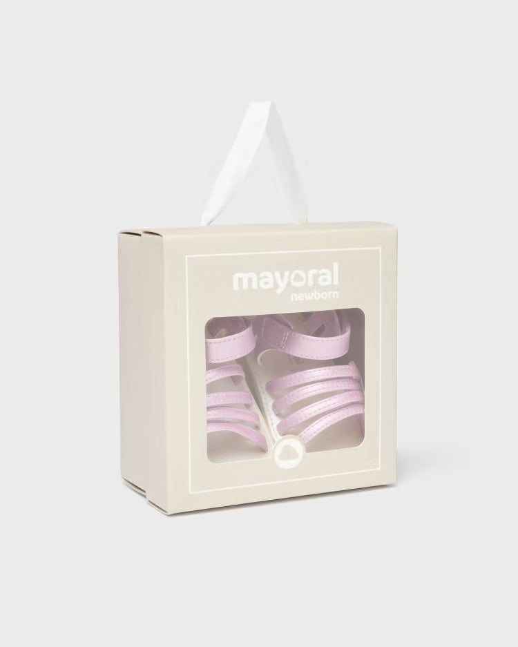 Sandali ragnetto con fibbia neonata Mayoral Newborn rosa - ErreGiModaBimbo