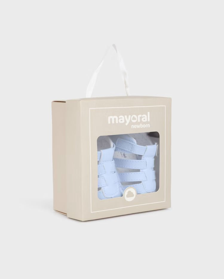 Sandali ragnetto con fibbia neonato Mayoral Newborn azzurro - ErreGiModaBimbo