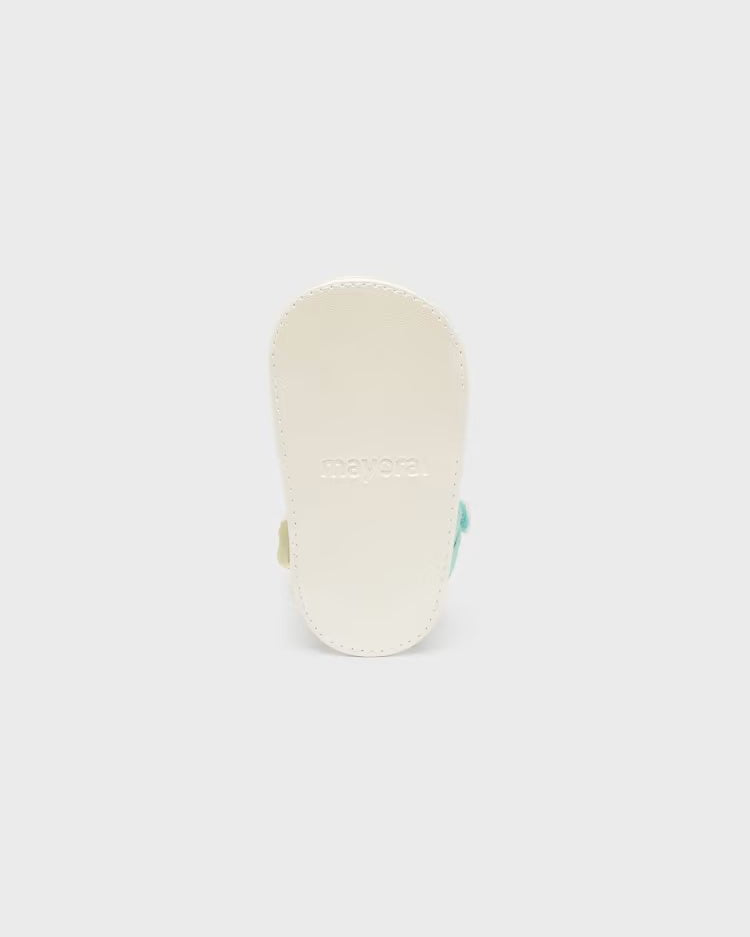 Sandali stampati con chiusura velcro neonata Mayoral Newborn verde acqua - ErreGiModaBimbo