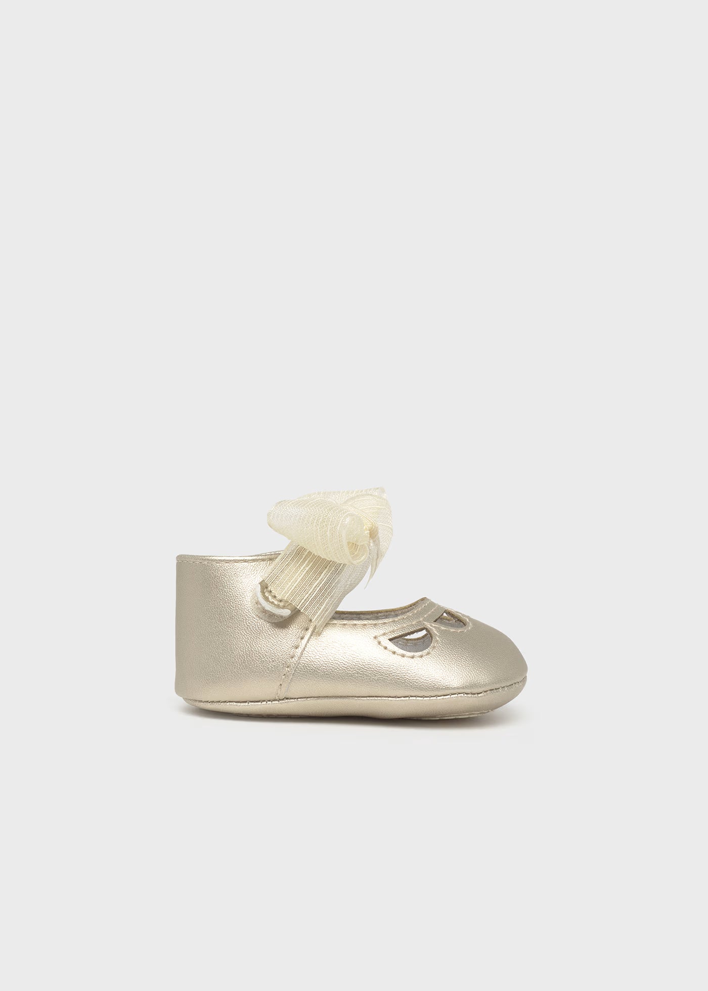 Scarpe ballerine cerimonia fiocco neonata Mayoral Newborn dorate Mayoral Oro