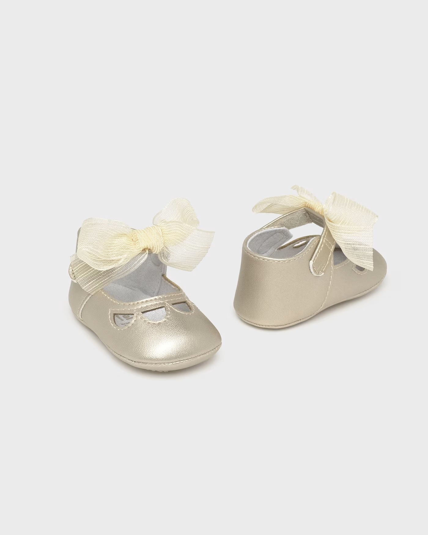 Scarpe ballerine cerimonia fiocco neonata Mayoral Newborn dorate Mayoral Oro