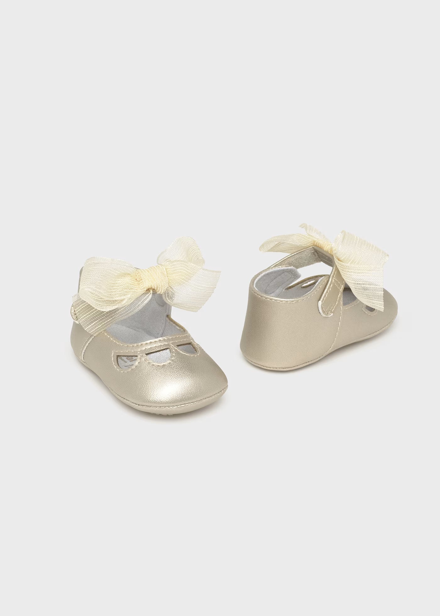 Scarpe ballerine cerimonia fiocco neonata Mayoral Newborn dorate Mayoral Oro