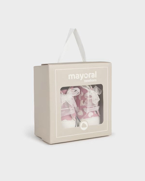 Scarpe sportive sneakers fiocco neonata Mayoral Newborn rosa - ErreGiModaBimbo