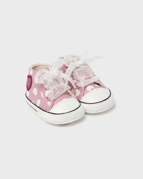 Scarpe sportive sneakers fiocco neonata Mayoral Newborn rosa - ErreGiModaBimbo