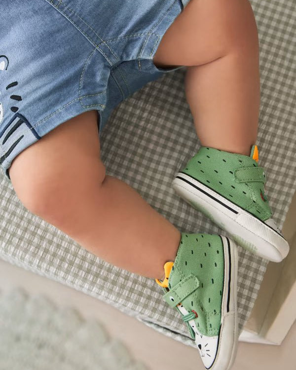 Scarpe tela verde neonato con velcro Mayoral Newborn - ErreGiModaBimbo