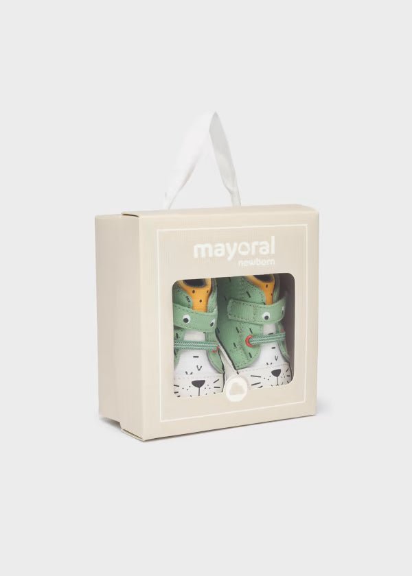 Scarpe tela verde neonato con velcro Mayoral Newborn - ErreGiModaBimbo