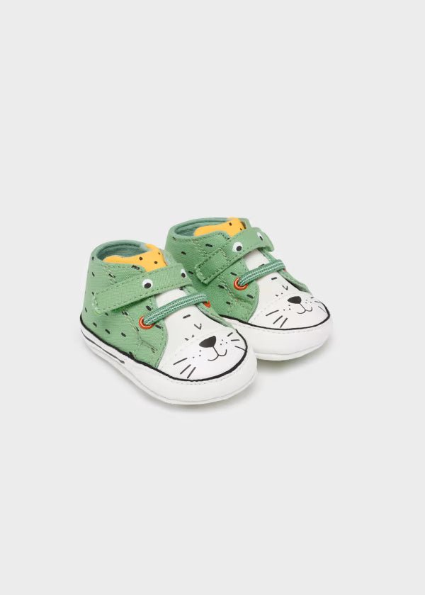 Scarpe tela verde neonato con velcro Mayoral Newborn - ErreGiModaBimbo