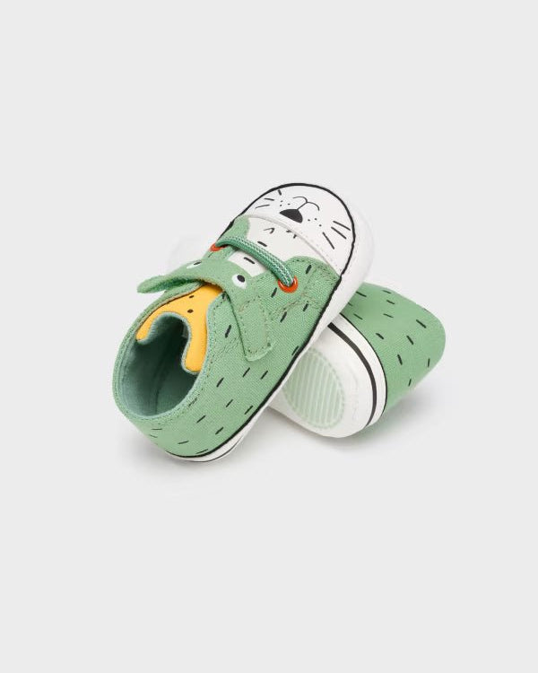 Scarpe tela verde neonato con velcro Mayoral Newborn - ErreGiModaBimbo