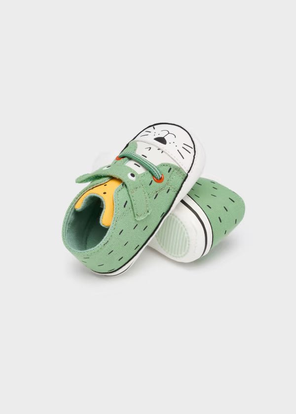 Scarpe tela verde neonato con velcro Mayoral Newborn - ErreGiModaBimbo