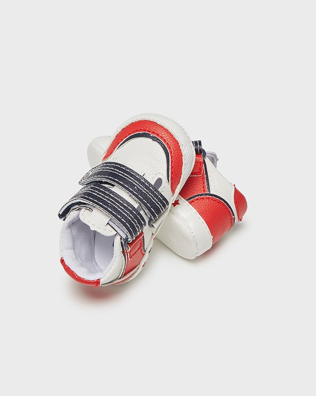 Scarpette spotive neonato Mayoral Newborn bianche rosse - ErreGiModaBimbo