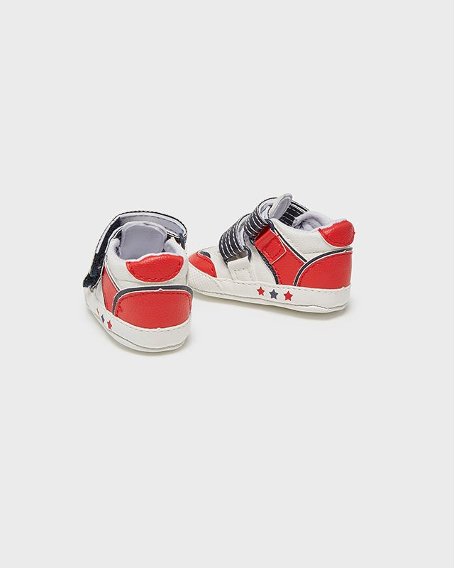 Scarpette spotive neonato Mayoral Newborn bianche rosse - ErreGiModaBimbo