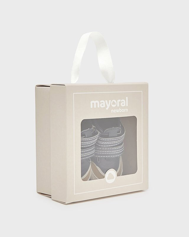 Scarpette spotive neonato Mayoral Newborn blu e caramello - ErreGiModaBimbo