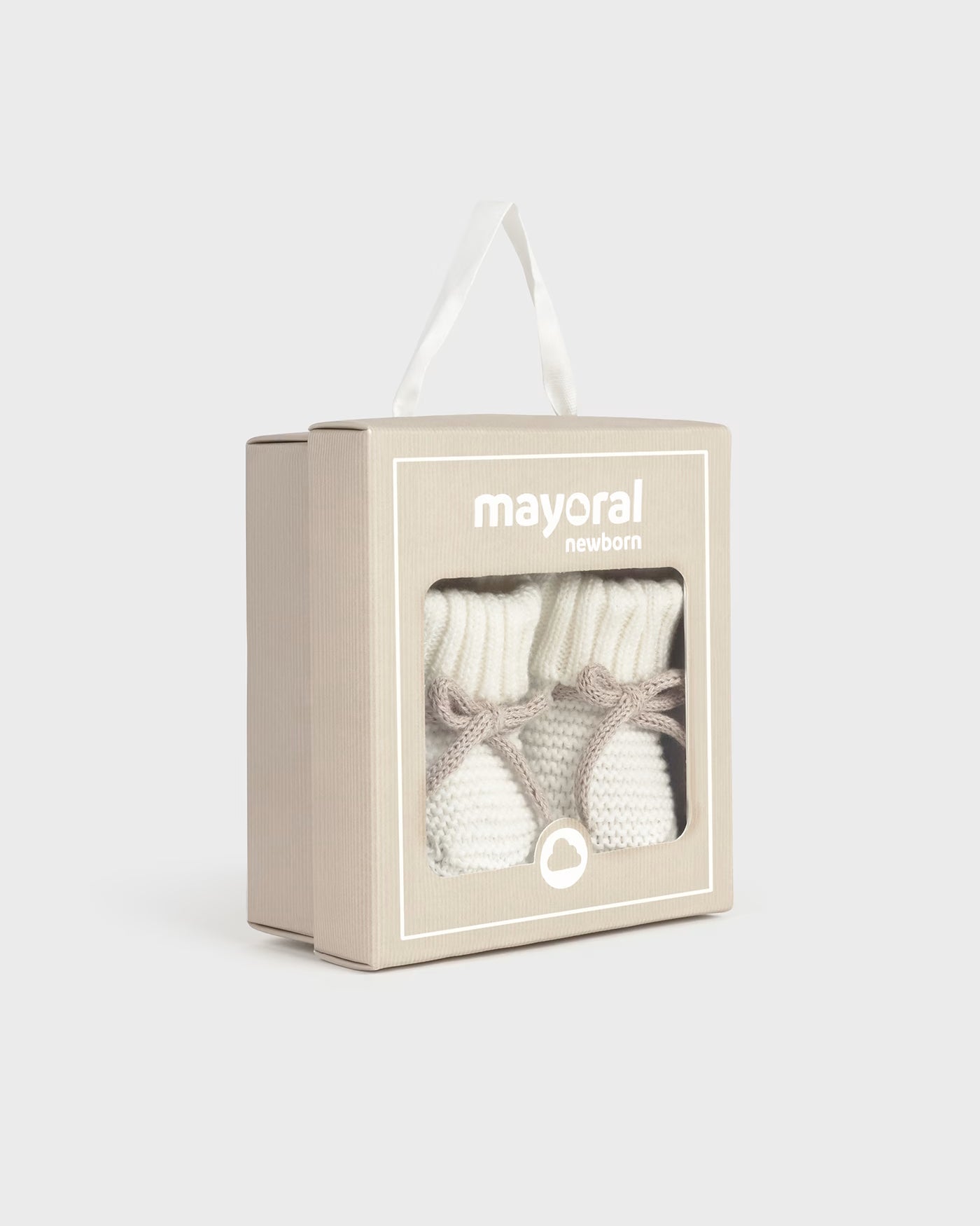 Scarpine tricot in cotone neonato Mayoral Newborn panna Mayoral 0 Mesi
