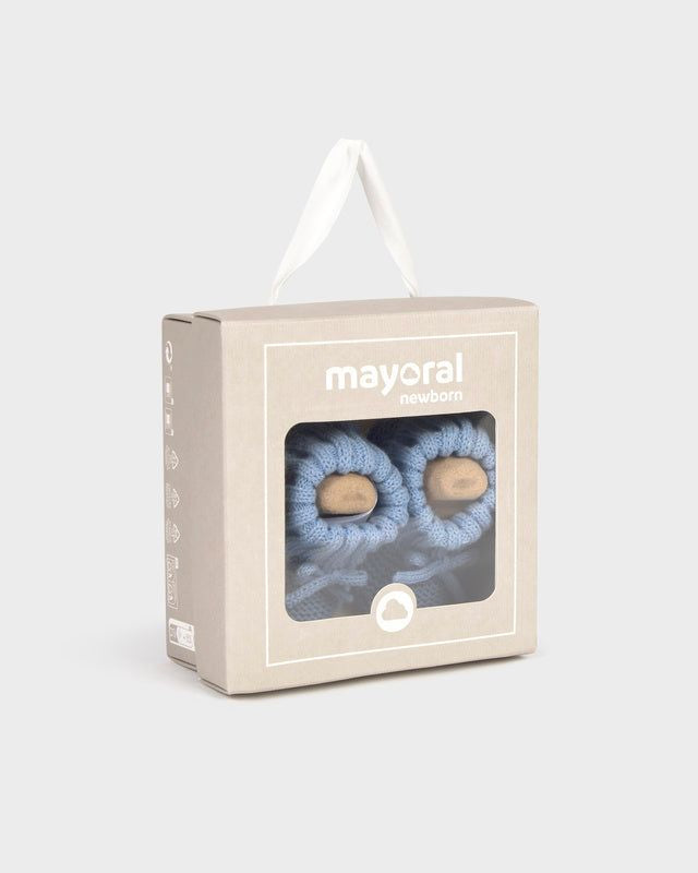 Scarpine tricot neonato Mayoral Newborn in filo azzurro Mayoral 0 Mesi