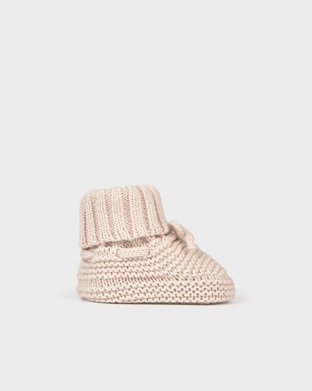 Scarpine tricot neonato Mayoral Newborn in filo beige Mayoral 0 Mesi