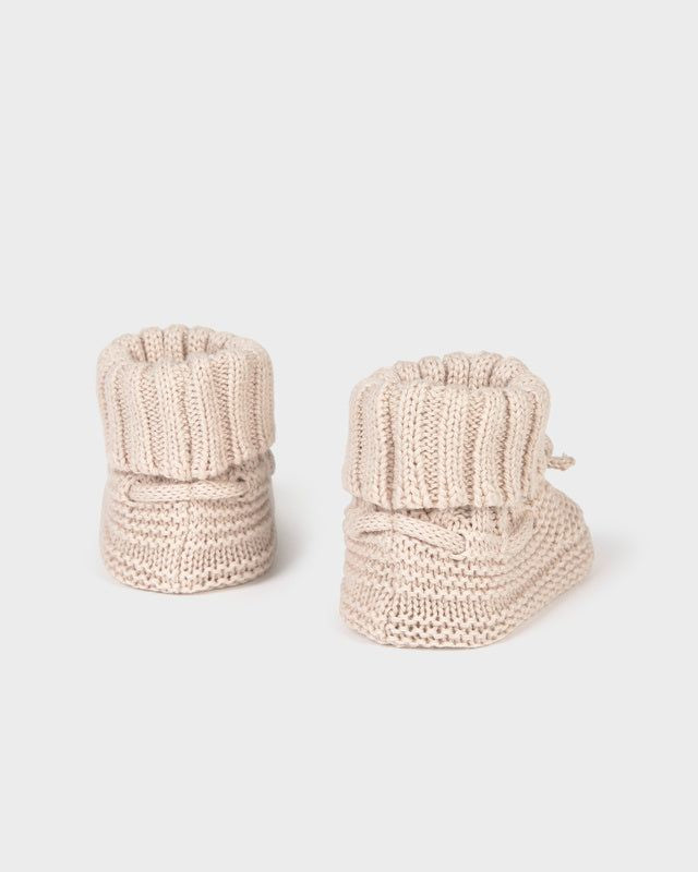 Scarpine tricot neonato Mayoral Newborn in filo beige Mayoral 0 Mesi