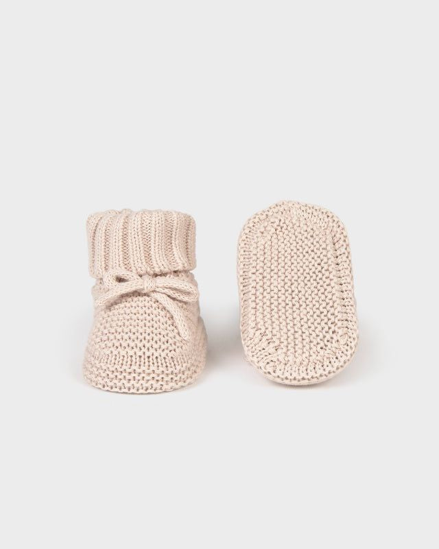 Scarpine tricot neonato Mayoral Newborn in filo beige Mayoral 0 Mesi