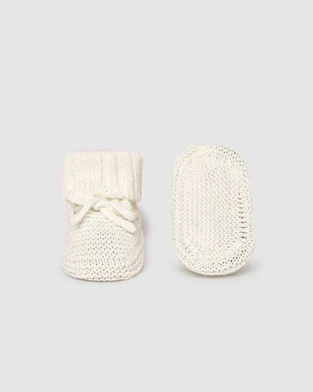 Scarpine tricot neonato Mayoral Newborn in filo panna Mayoral 0 Mesi