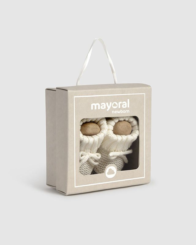 Scarpine tricot neonato Mayoral Newborn in filo panna Mayoral 0 Mesi