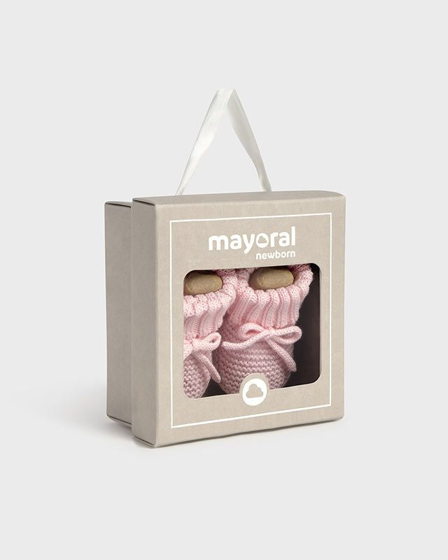Scarpine tricot neonato Mayoral Newborn in filo rosa Mayoral 0 Mesi