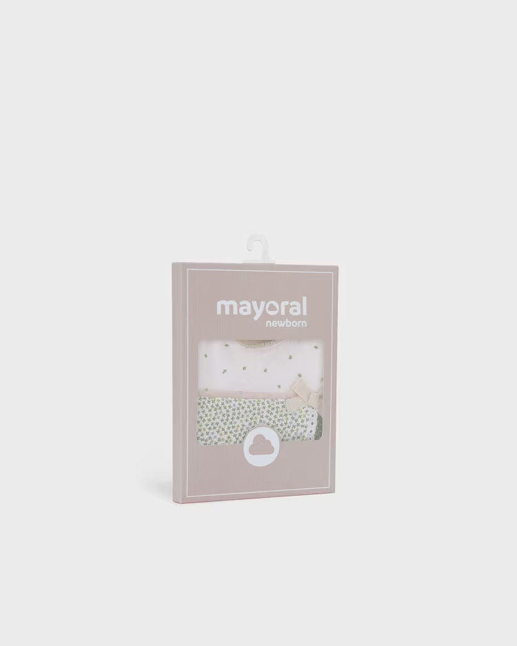 Set 2 bavaglini Mayoral Newborn neonata fiori verde e bianco Mayoral Default Title
