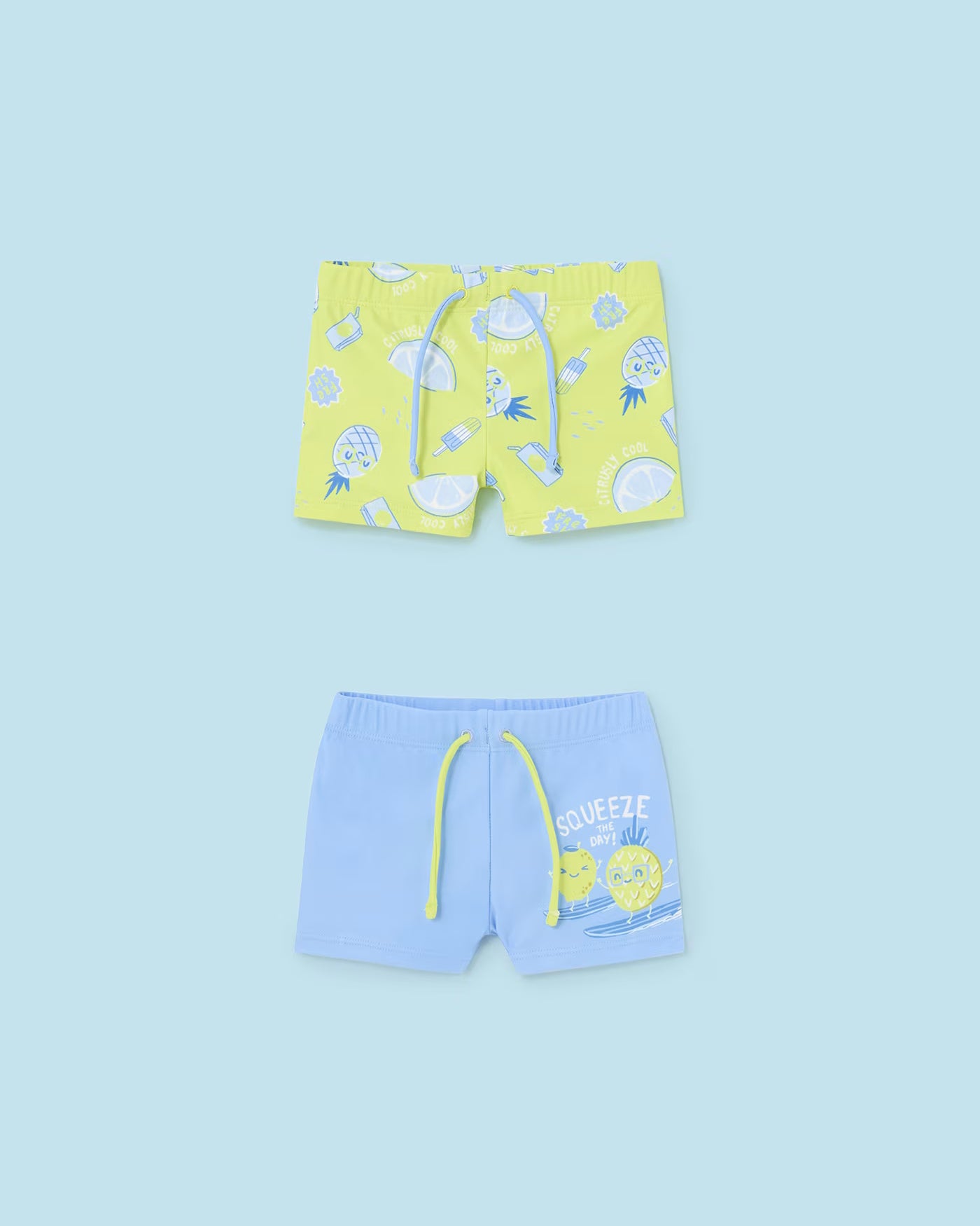 Set 2 costumi da bagno boxer neonato Mayoral lime e azzurro Mayoral Lime