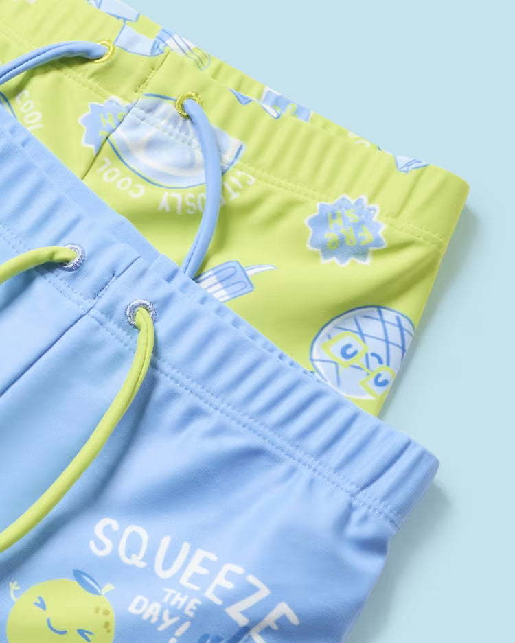 Set 2 costumi da bagno boxer neonato Mayoral lime e azzurro Mayoral Lime