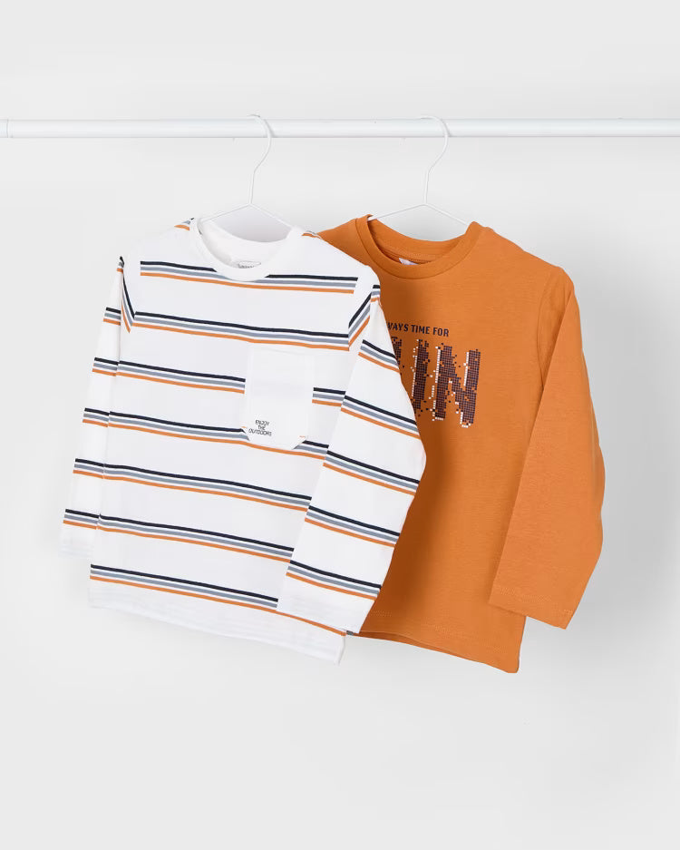 Maglietta caldo cotone bambino Mayoral FUN o Righe Mayoral Bianco