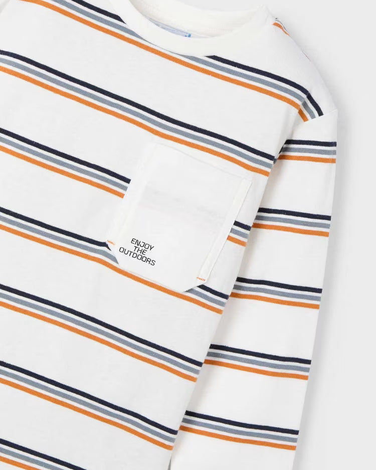 Maglietta caldo cotone bambino Mayoral FUN o Righe Mayoral Bianco