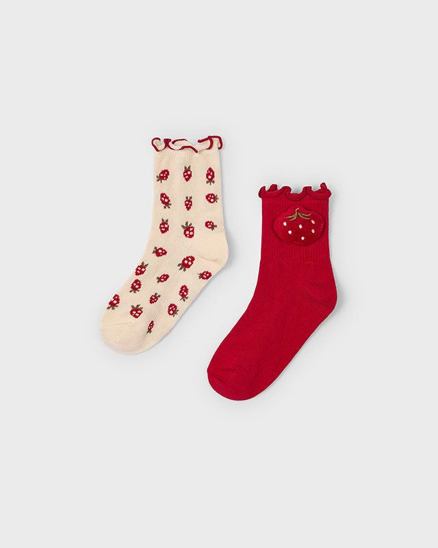 Set 2 paia calzini bambina Mayoral rosso fragola Mayoral