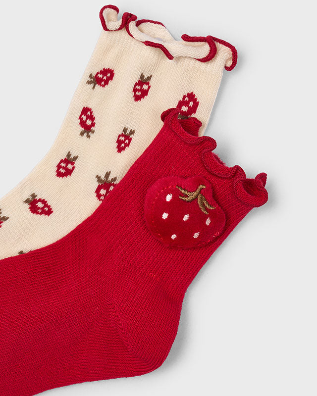 Set 2 paia calzini bambina Mayoral rosso fragola Mayoral