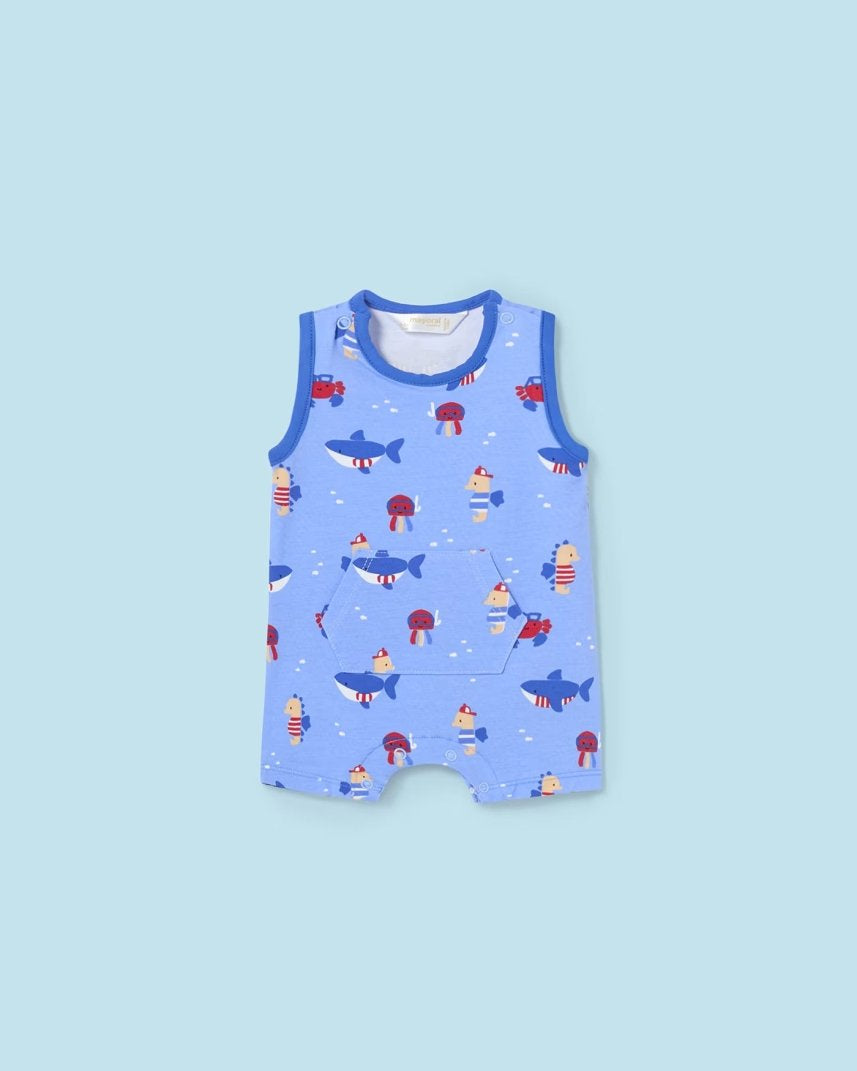 Pagliaccetto smanicato fresco cotone neonato Mayoral Newborn Fish Mayoral Bianco