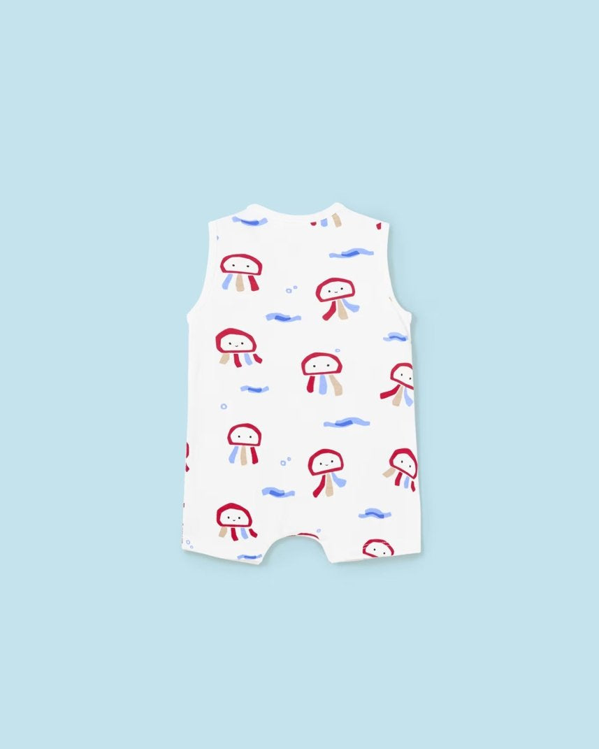 Pagliaccetto smanicato fresco cotone neonato Mayoral Newborn Fish Mayoral Bianco