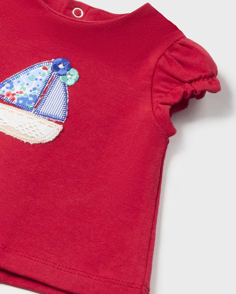 Completo 2 pezzi neonata Mayoral Newborn Barca rosso Mayoral Rosso