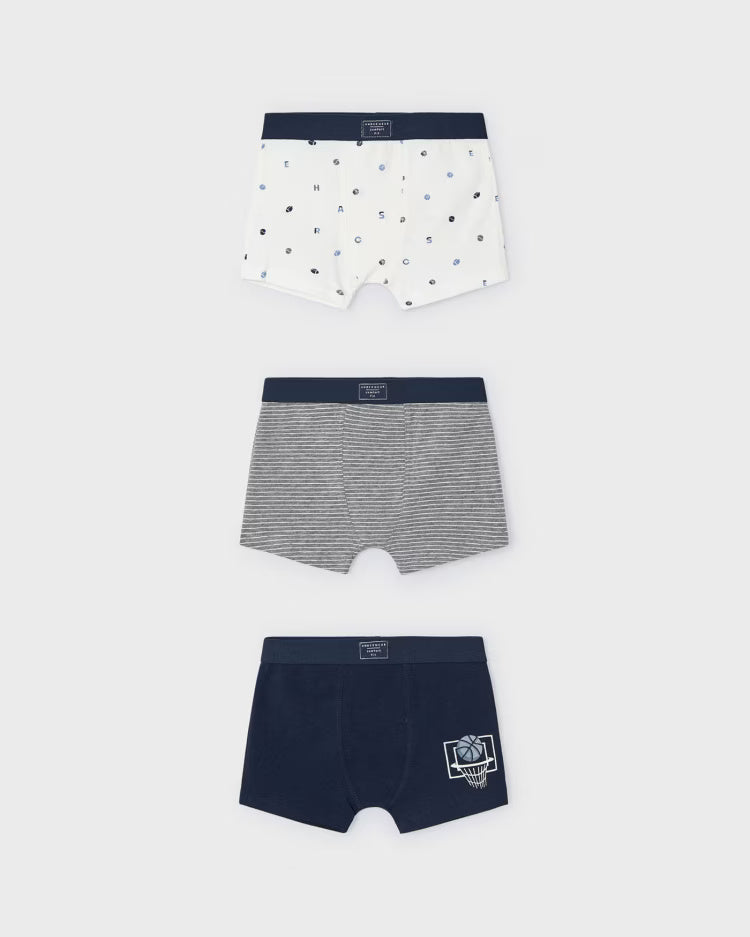 Set 3 Boxer cotone bambino Mayoral Basket blu marino Mayoral 2 Anni 92cm