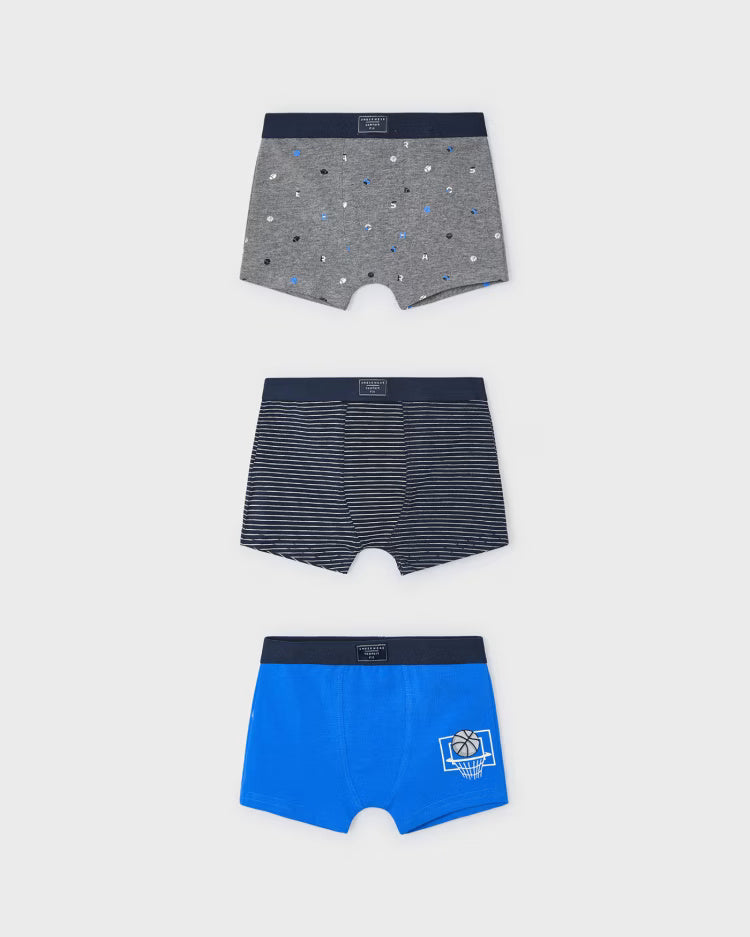 Set 3 Boxer cotone bambino Mayoral Basket blu elettrico Mayoral 2 Anni 92cm