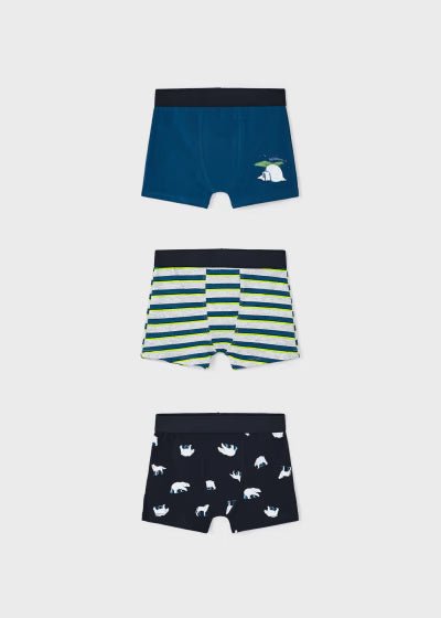 Set 3 Boxer cotone bambino Mayoral "Orso" Blu - ErreGiModaBimbo