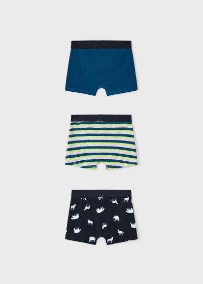 Set 3 Boxer cotone bambino Mayoral "Orso" Blu - ErreGiModaBimbo