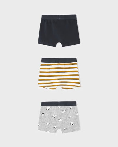 Set 3 Boxer cotone bambino Mayoral "Orso" Grigio - ErreGiModaBimbo