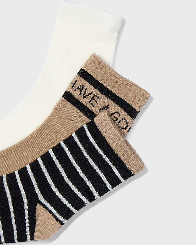 Set 3 paia calzini bambina Mayoral nero beige Mayoral 2 Anni 92cm