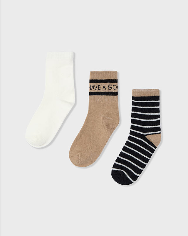 Set 3 paia calzini bambina Mayoral nero beige Mayoral 2 Anni 92cm