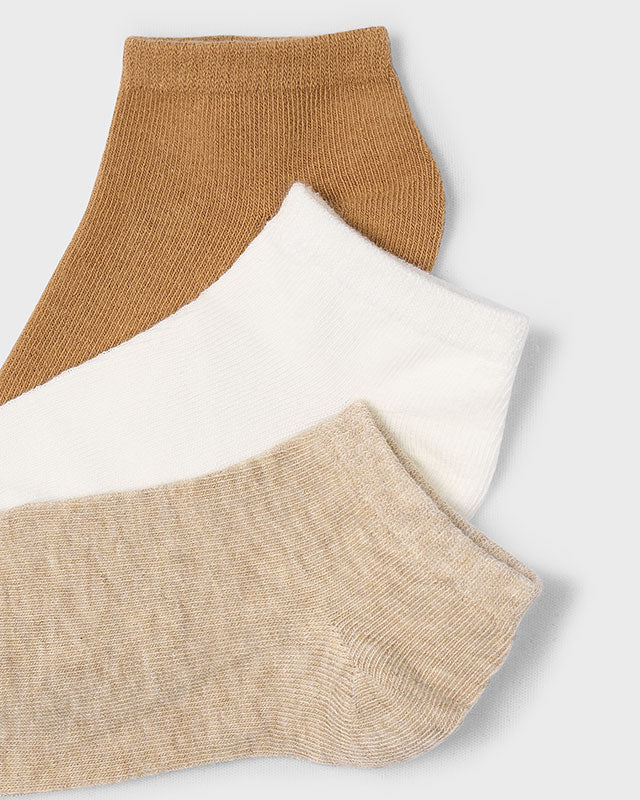 Set 3 paia calzini corti tinta unita bambino beige Mayoral Mayoral 2 Anni 92cm